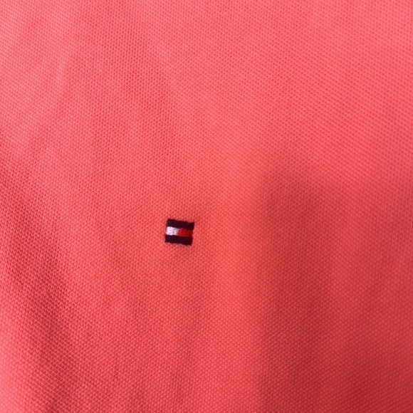 Tommy Hilfiger Short Sleeve Polo Shirt Mens Size XL Salmon Pink - Picture 7 of 7